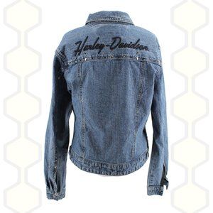 ⬇️$49 Harley Davidson Jean Jacket Embroidered L